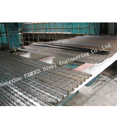 0.8 - 1.5mm Corrugated Metal Floor Deck Reinforced Steel Bar Truss Slab Fabrication